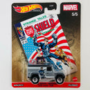 2021 Hot Wheels Premium Pop Culture Marvel Nick Fury Land Rover Defender 110 Hard Top plata Llantas de Goma RR