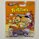 2012 Hot Wheels Premium Nostalgic Brands Hanna Barbera The Flintstones Los Picapiedra 56 Ford F-100 Panel morado metálico Llantas de Goma RR base ZAMAC