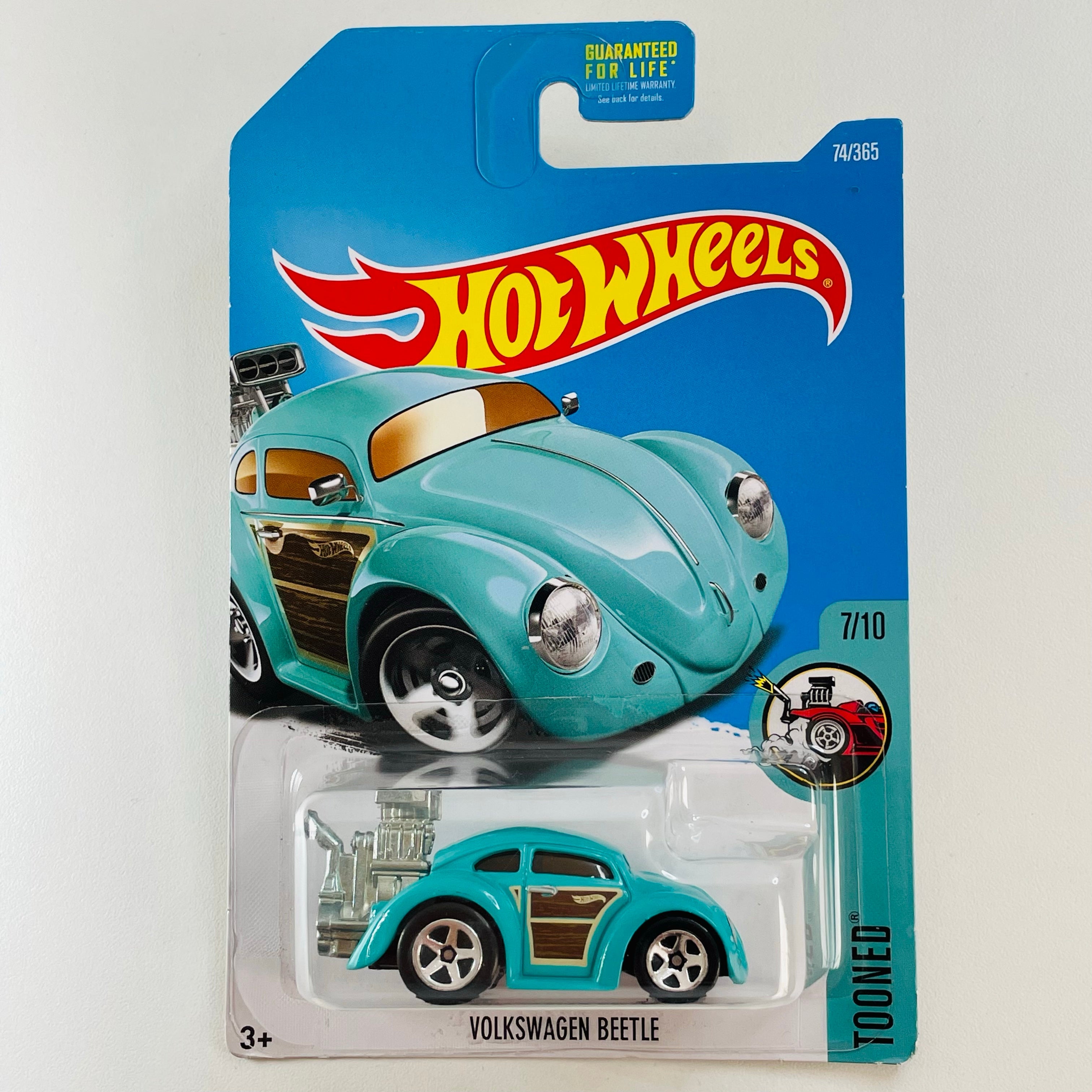 Hot Wheels Red Tooned Series Volkswagen Beetle Diecast Car - 3" Long With Side Flames (Retired)