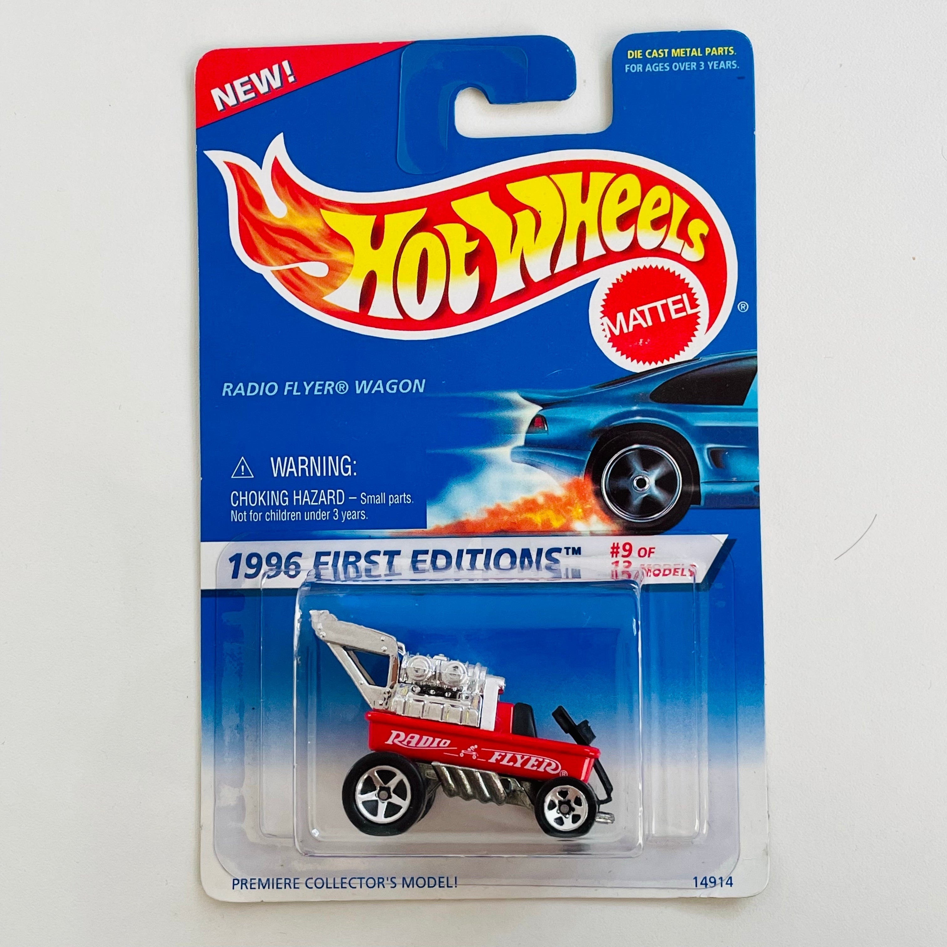 1996 Hot Wheels First Editions Radio Flyer Wagon rojo 5SP base ZAMAC P