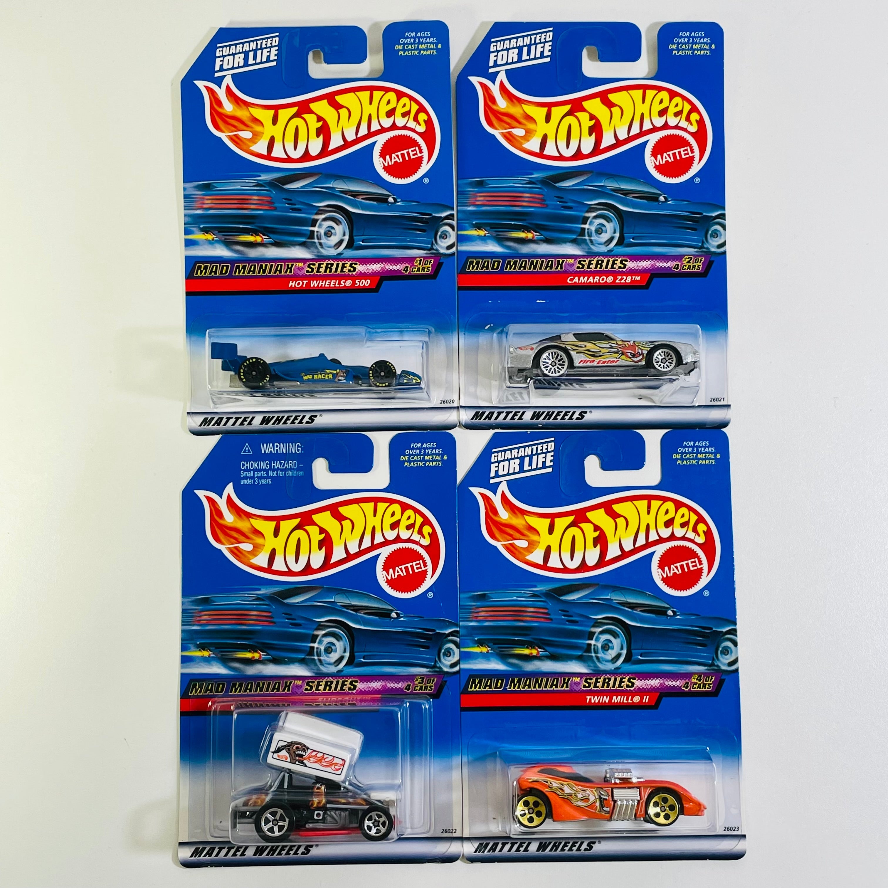 2000 Hot Wheels Mad Maniax Series Colección Set de 4 - Hot