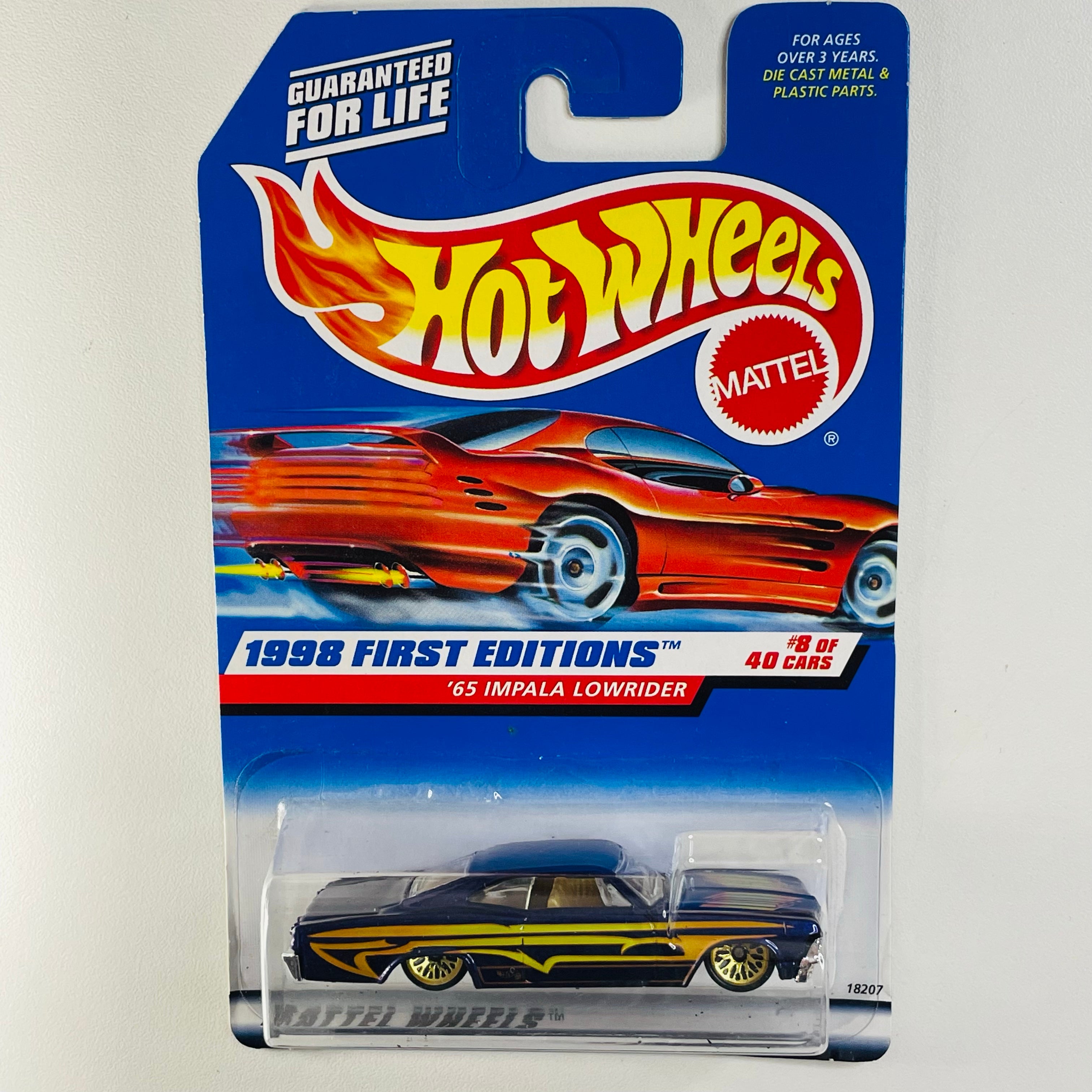 1998 Hot Wheels First Editions 65 Impala Lowrider morado