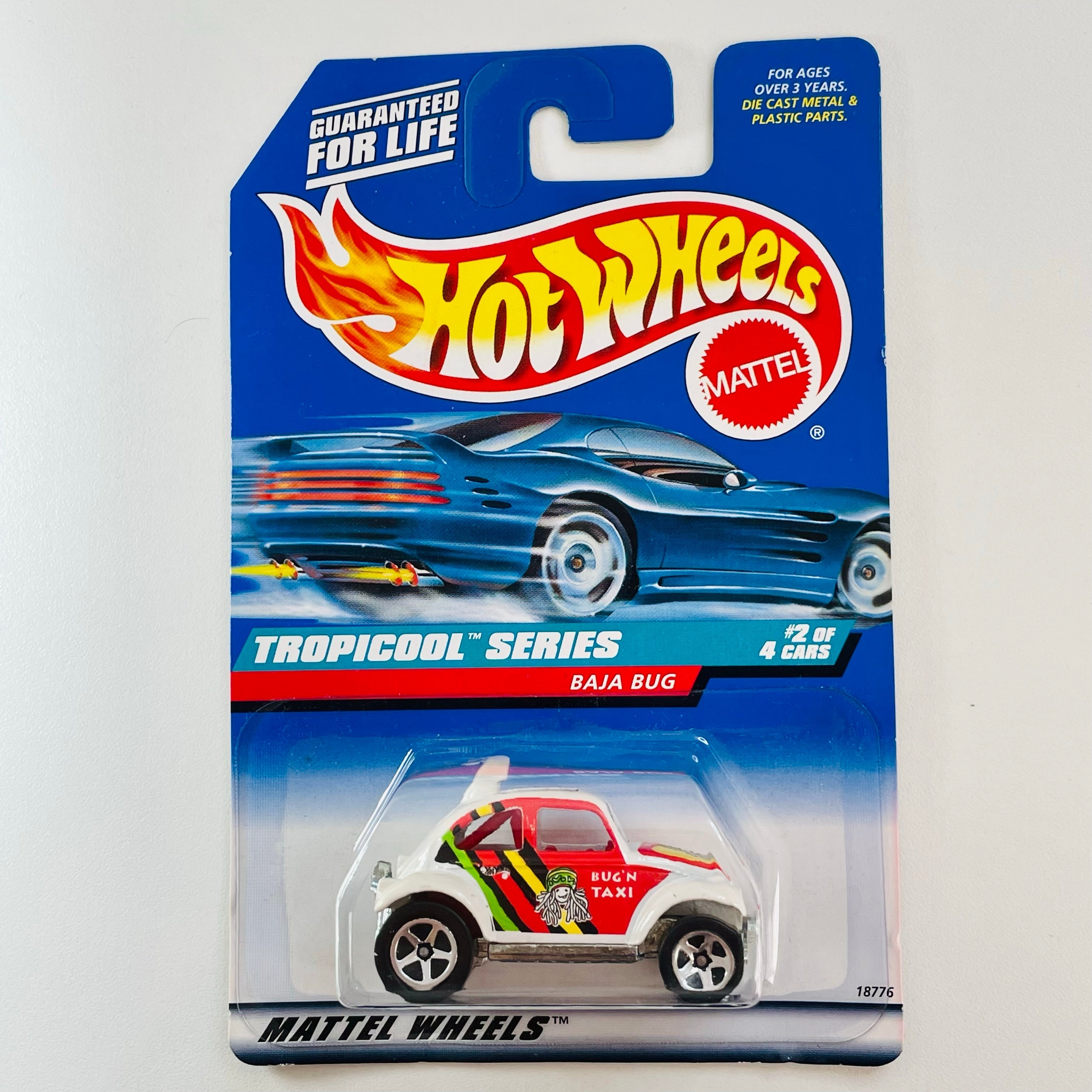 Red Ribbon Hot Wheels Baja Bug #694 - 1998 Tropicool Series Blue
