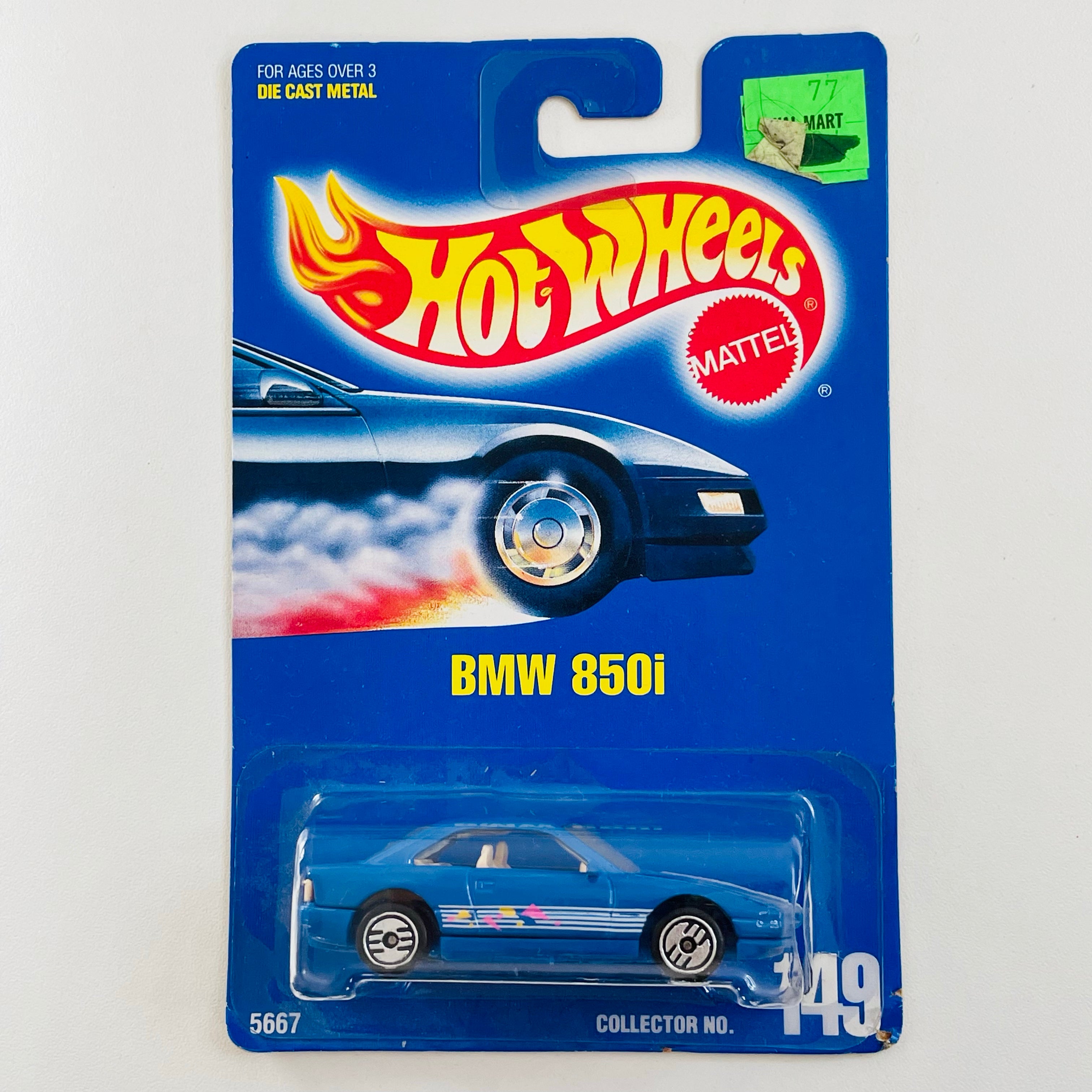 1991 Hot Wheels BMW 850i 149 azul UH Primera Edición