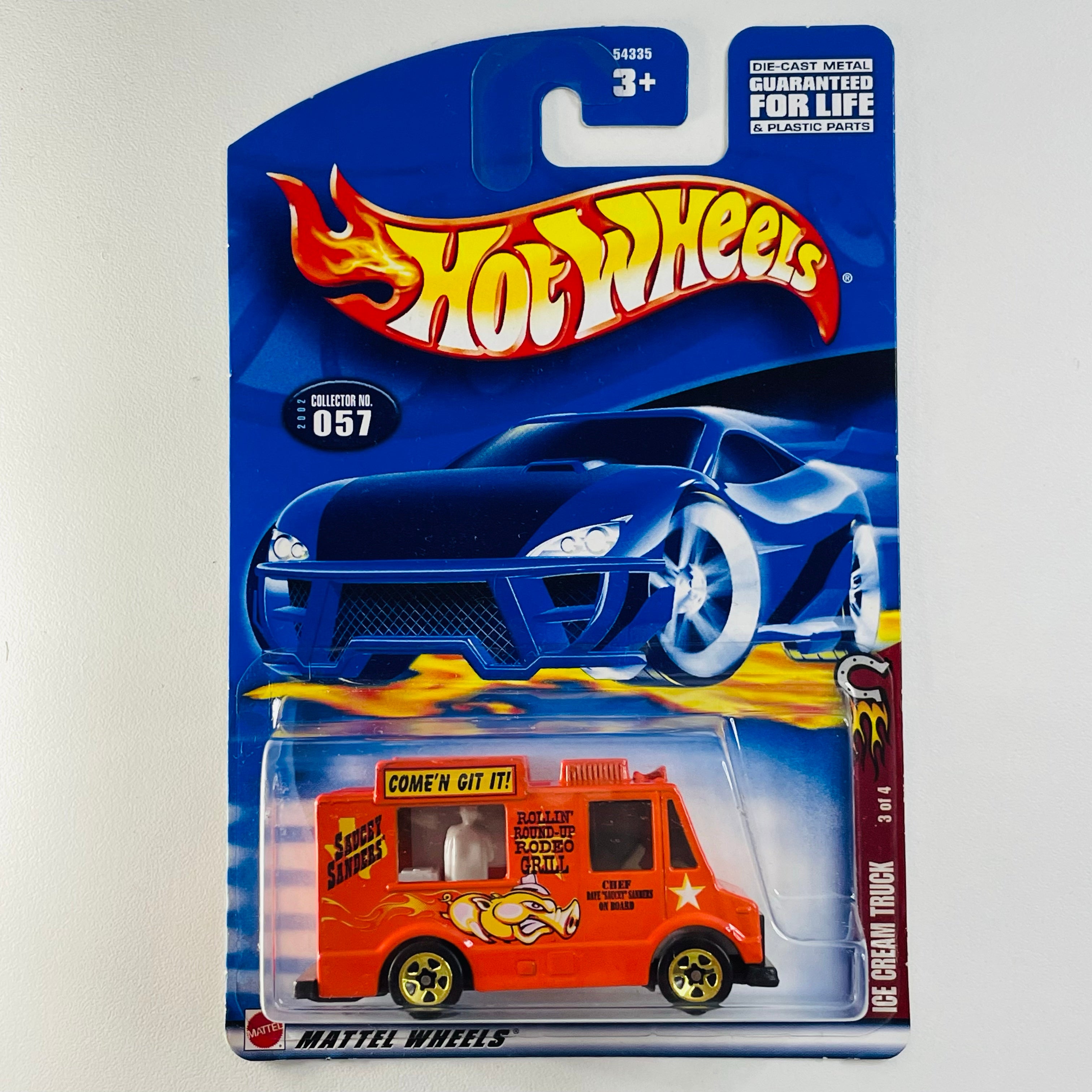 2002 Hot Wheels Wild Frontier Grillionaire Ice Cream Truck naranja 5SP