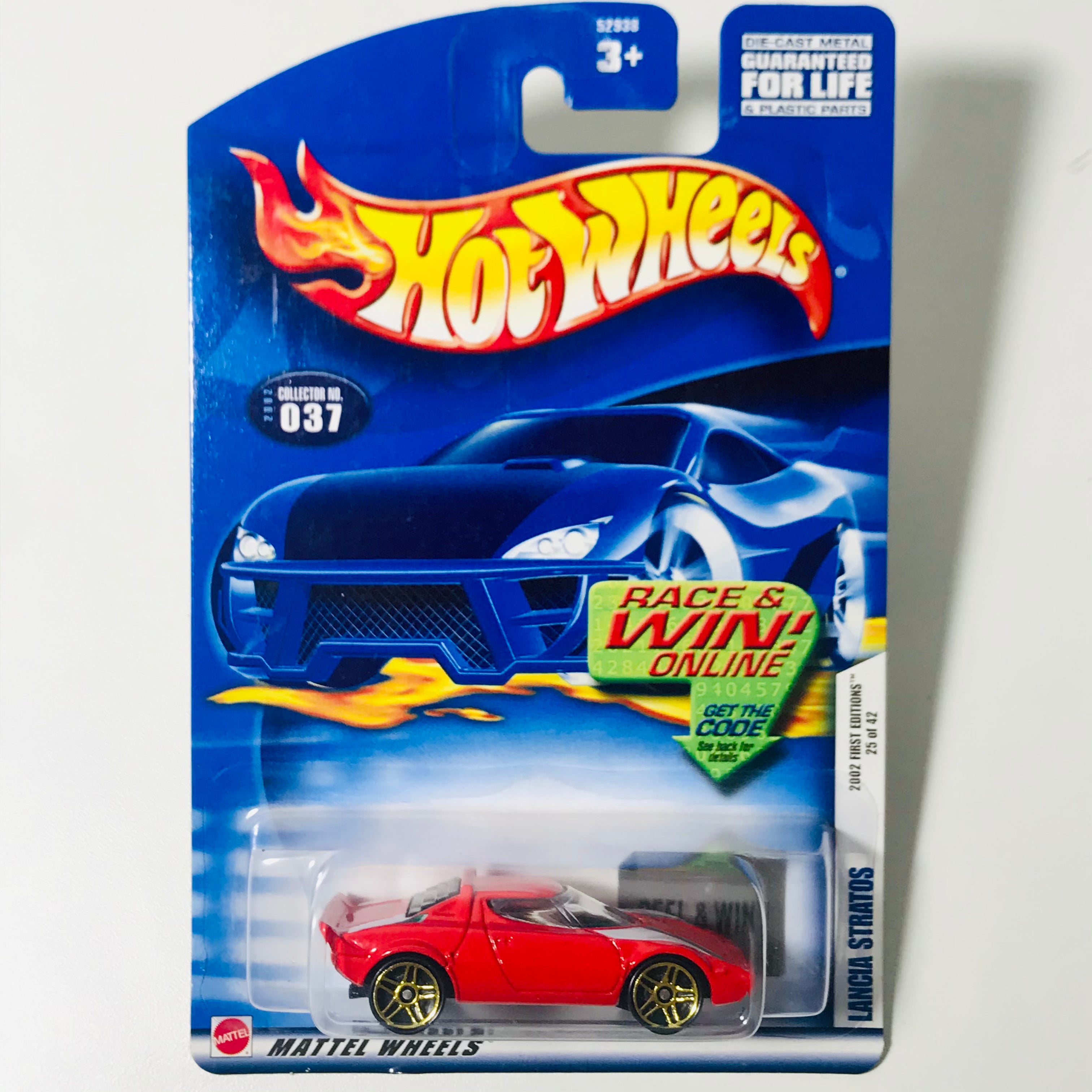 2002 Hot Wheels First Editions Lancia Stratos 037 rojo con tampo PR5