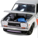 2024 Greenlight Texaco Special Edition Series 1 1970 Nissan Datsun 510 blanco Llantas de Goma