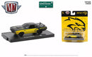 2023 M2 Machines Auto-Drivers Limited Edition 1/9,600 SRT Hellcat 1971 Plymouth HEMI Cuda R93 negro con amarillo Llantas de Goma
