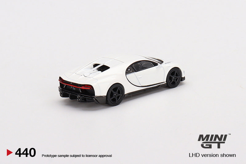 2022 Mini GT MiJo Exclusives 1:64 Limited Edition 1/4,800 Bugatti Chiron Super Sport blanco Llantas de Goma