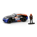 2024 Greenlight The Hobby Shop Series 16 2020 Nissan 370Z with Race Car Driver negro Llantas de Goma con Figura Diorama