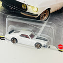 2026 Hot Wheels Premium Fast & Furious 25th Anniversary Rápidos y Furiosos 1969 Ford Mustang Boss 302 blanco Llantas de Goma RR base ZAMAC