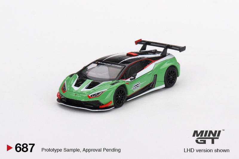 2024 Mini GT MiJo Exclusives 1:64 Limited Edition 1/4,800 Lamborghini Huracan GT3 EVO2 Presentation verde Llantas de Goma