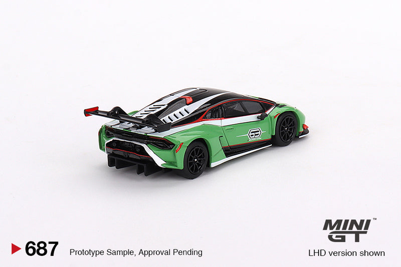 2024 Mini GT MiJo Exclusives 1:64 Limited Edition 1/4,800 Lamborghini Huracan GT3 EVO2 Presentation verde Llantas de Goma