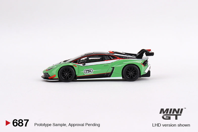 2024 Mini GT MiJo Exclusives 1:64 Limited Edition 1/4,800 Lamborghini Huracan GT3 EVO2 Presentation verde Llantas de Goma