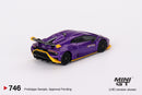 2025 Mini GT MiJo Exclusives 1:64 Limited Edition Lamborghini Huracan STO Viola Pasifae morado Llantas de Goma