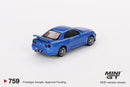 2024 Mini GT MiJo Exclusives 1:64 Limited Edition Nissan Skyline GT-R R34 V-Spec Bayside Blue azul Llantas de Goma