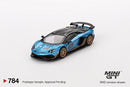 2024 Mini GT MiJo Exclusives 1:64 Limited Edition Lamborghini Aventador SVJ 63 Blu Aegir azul Llantas de Goma