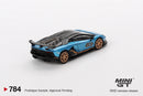 2024 Mini GT MiJo Exclusives 1:64 Limited Edition Lamborghini Aventador SVJ 63 Blu Aegir azul Llantas de Goma