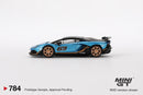 2024 Mini GT MiJo Exclusives 1:64 Limited Edition Lamborghini Aventador SVJ 63 Blu Aegir azul Llantas de Goma