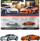 2025 Hot Wheels Premium Car Culture James Bond Spectre 007 2 Pack Set de 2 - Aston Martin DB10 y Jaguar C-X75 con Llantas de Goma RR