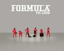 2026 American Diorama MiJo Exclusives 1:64 Limited Edition Formula Pit Crew Team Red Figuras Equipo de Boxes F1