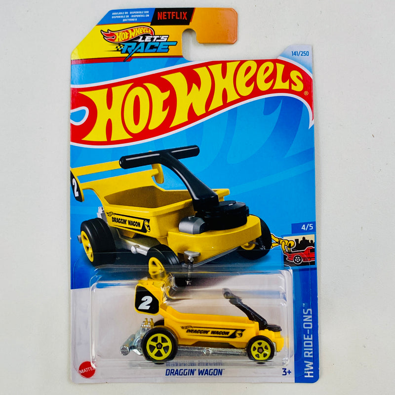 2024 Hot Wheels Let's Race Treasure Hunt Ride-Ons Draggin' Wagon amarillo 5SP base ZAMAC Primera Edición