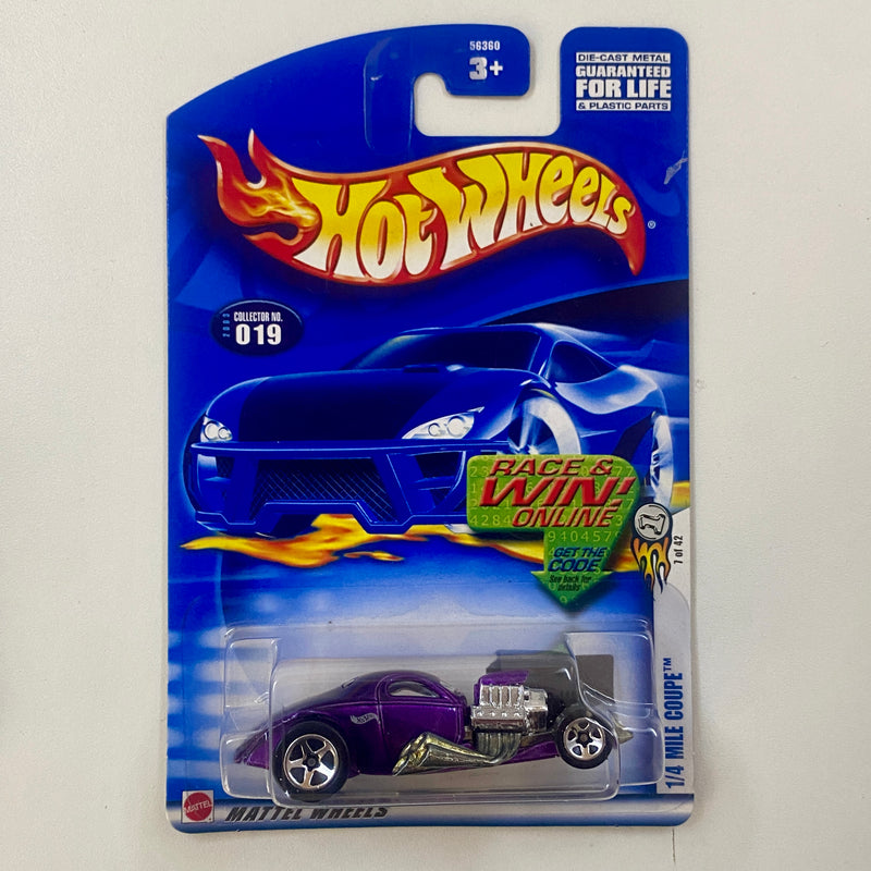 2003 Hot Wheels First Editions 1/4 Mile Coupe 019 morado metálico 5SP Primera Edición