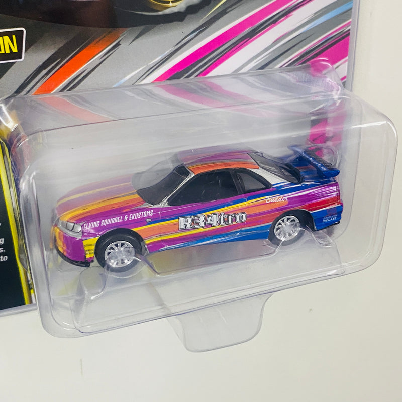 2024 Johnny Lightning Limited Edition 1/2,496 CS Customs Double Take 2002 Nissan Skyline GT-R R34 multicolor Llantas de Goma