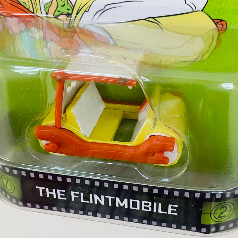 2014 Hot Wheels Premium Entertainment The Flintstones Flintmobile Troncomóvil de Los Picapiedra naranja 5SP