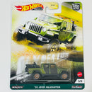 2021 Hot Wheels Premium Car Culture Hyper Haulers 20 Jeep Gladiator verde metálico Llantas de Goma RR