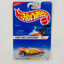 1996 Hot Wheels First Editions Turbo Flame Sizzlers blanco 5SP base ZAMAC variante de nombre