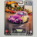 2021 Hot Wheels Premium Boulevard Volkswagen Classic Bug morado metálico Llantas de Goma RR base ZAMAC