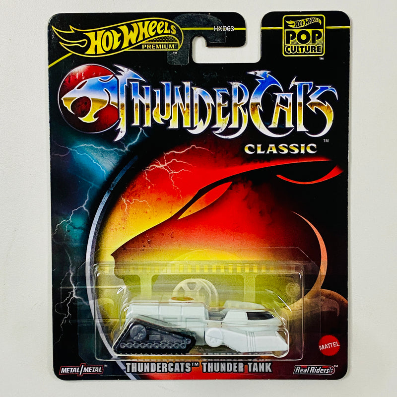 2024 Hot Wheels Premium Entertainment ThunderCats Thunder Tank Tanque Felino gris claro MC1 con 5SP Base Metal