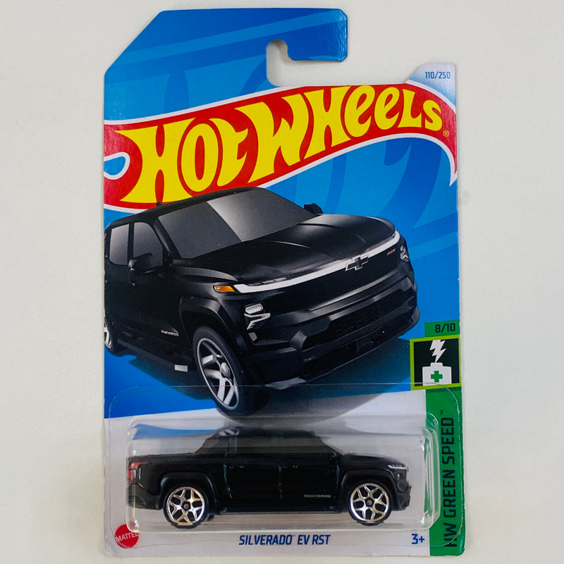 2024 Hot Wheels HW Green Speed Chevrolet Silverado EV RST negro Y5 Primera Edición