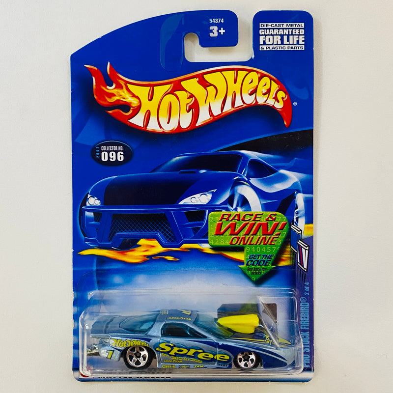 2002 Hot Wheels Sweet Rides Pro Stock Firebird Pontiac 096 celeste 5SP base ZAMAC