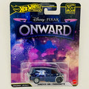 2026 Hot Wheels Premium Pop Culture Disney Pixar Onward Guinevere Van azul Llantas de Goma RR