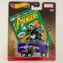 2021 Hot Wheels Premium Marvel Avengers Taskmaster Hiway Hauler 2 70s COE Kenworth morado Llantas de Goma RR