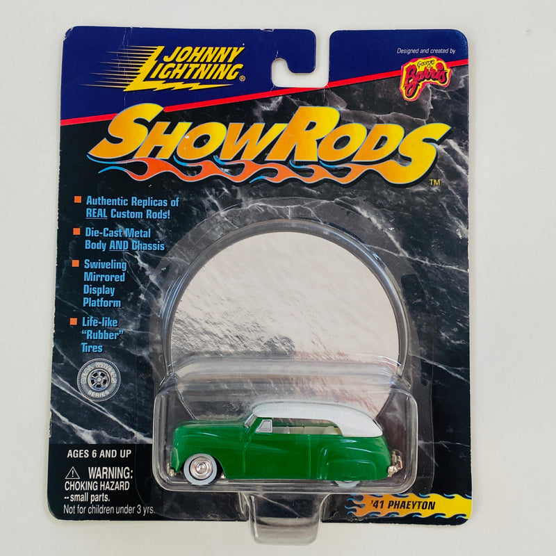 1999 Johnny Lightning Show Rods George Barris 41 Phaeyton 1941 Buick Phaeton verde Llantas de Goma