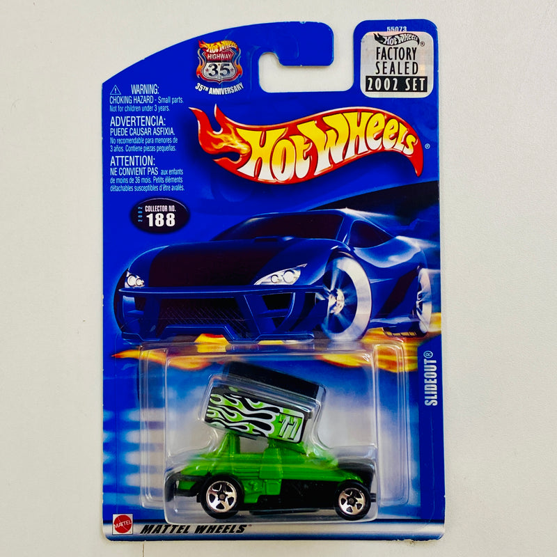 2002 Hot Wheels Factory Sealed Slideout 188 verde 5SP