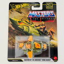 2026 Hot Wheels Premium Pop Culture Masters of the Universe Wind Raider He-Man verde metálico MC1 con 5SP