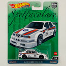 2023 Hot Wheels Premium Car Culture Spettacolare Alfa Romeo 155 V6 Ti blanco Llantas de Goma RR