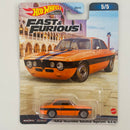 2023 Hot Wheels Premium Fast & Furious Rápidos y Furiosos Alfa Romeo Giulia Sprint GTA naranja Llantas de Goma RR