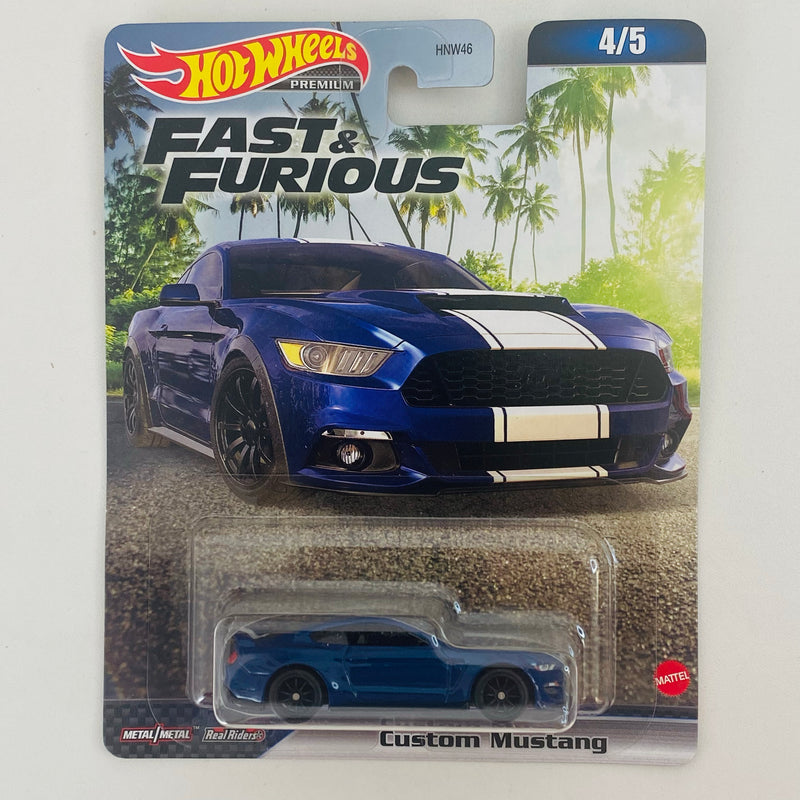 2023 Hot Wheels Premium Fast & Furious Rápidos y Furiosos Ford Shelby GT350R Custom Mustang azul metálico Llantas de Goma RR