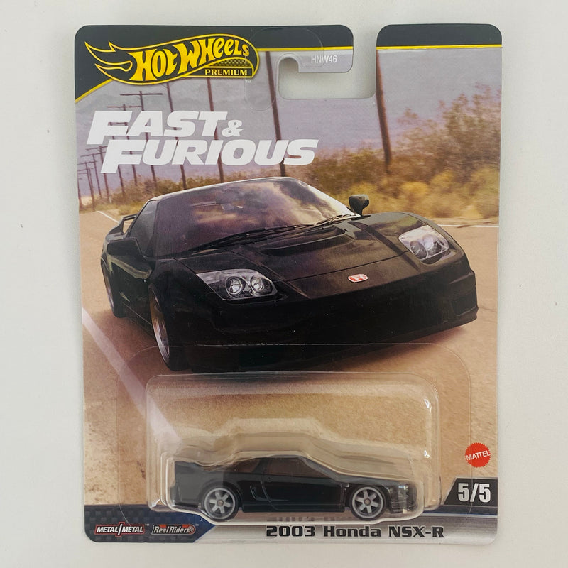 2024 Hot Wheels Premium Fast & Furious Rápidos y Furiosos 2003 Honda NSX-R negro Llantas de Goma RR