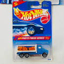 1995 Hot Wheels Photo Finish Series Colección Set de 4 - Ford Aerostar, Flyin Aces Blimp, Peterbilt Tank Truck, Hiway Hauler