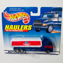 1999 Hot Wheels Haulers Cranberry Juice Cocktail Camión Trailer azul 7SP