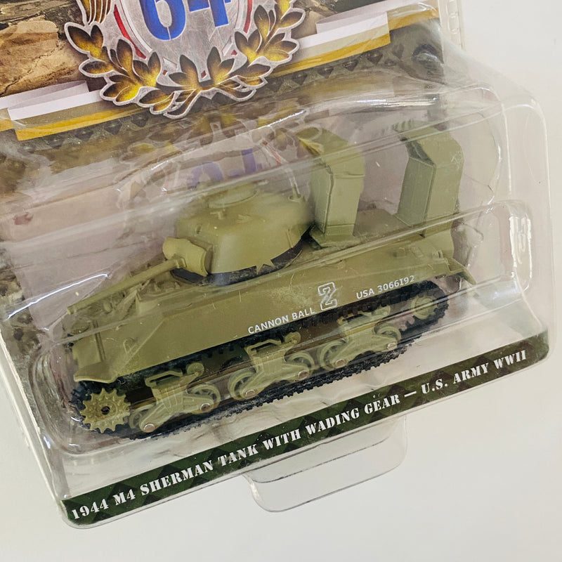 2022 Greenlight Limited Edition Battalion 64 1944 M4 Sherman Tank With Wading Gear - US Army WWII verde Llantas de Goma