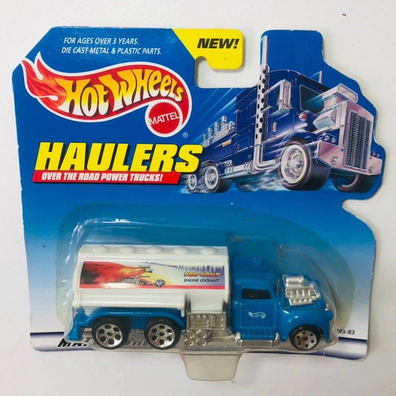 1999 Hot Wheels Haulers Camión Cisterna Pro-Comp azul 6DOT