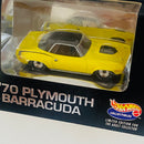 1997 Hot Wheels Collectibles Limited Collector's Edition Hills Classics 6.651/10,000 70 Plymouth Barracuda amarillo Llantas de Goma RR