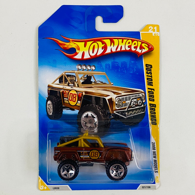 2008 Hot Wheels New Models Custom Ford Bronco marrón metálico 5SP Primera Edición